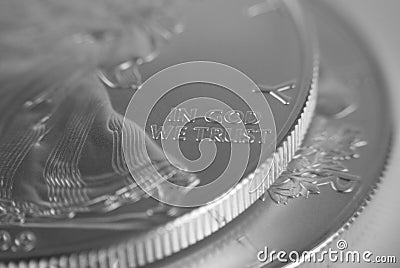Silver Coin Detail Stock Photo