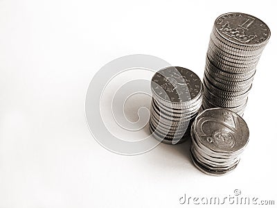 Silver coins Stock Photo