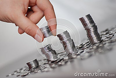 Silver coins Stock Photo