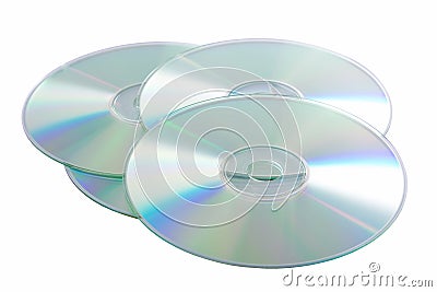 Silver Compact Discs Stock Photo