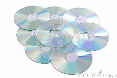 Silver Compact Discs Stock Photo