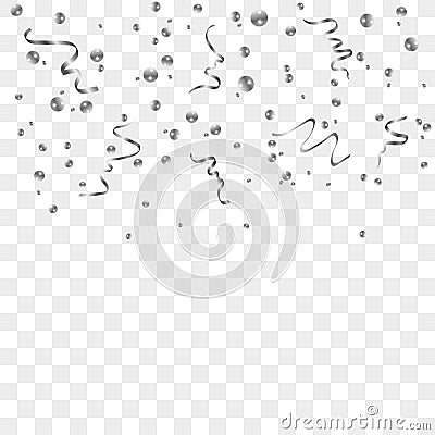 Silver confetti background Vector Illustration