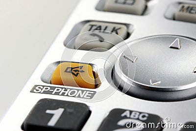 Silver cordless phone keypad closeup Stock Photo