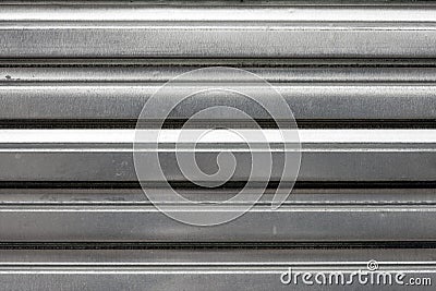 Silver Corrugated Metal Texture Stock Photo