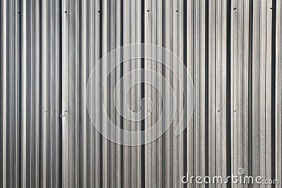 Silver corrugated zinc wall background Stock Photo