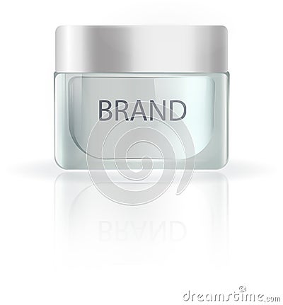 Silver cream bottle Vector Illustration