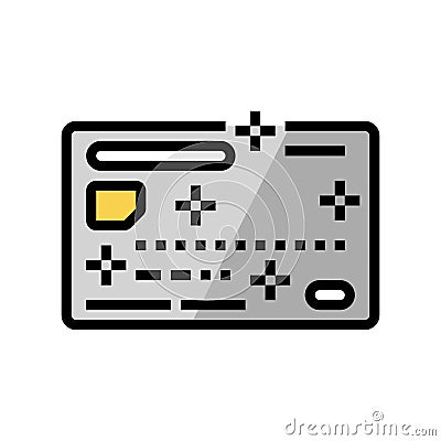 silver credit card color icon vector illustration Cartoon Illustration