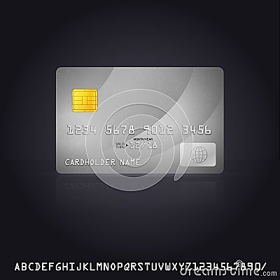 Silver Credit Card Icon Vector Illustration