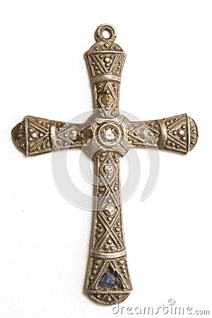 Silver crucifix Stock Photo