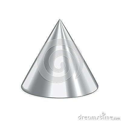 Silver 3d cone Vector Illustration