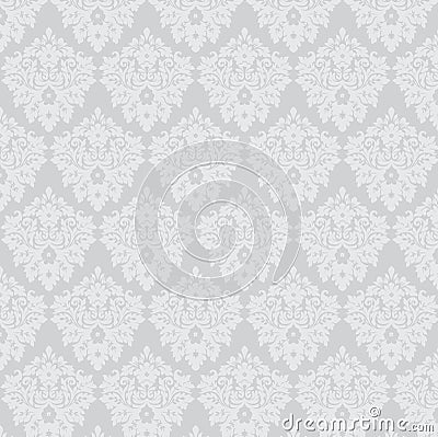 Silver Damask Vector Illustration