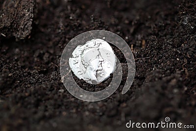 Silver denarius Stock Photo