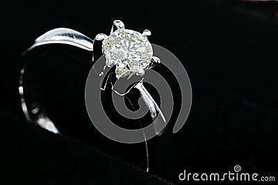 Silver diamond ring Stock Photo