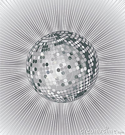 Silver disco ball Vector Illustration