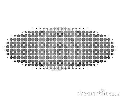 Silver Disk Halftone Dotted Icon Vector Illustration
