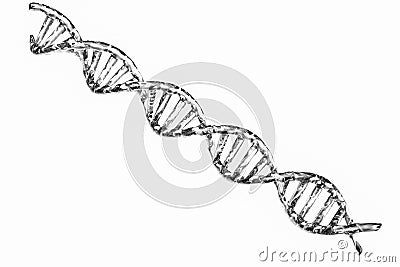 Silver dna structure on white background Stock Photo