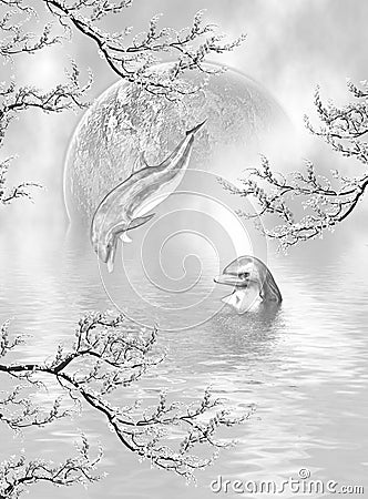 Silver Dolphin Dreams Stock Photo