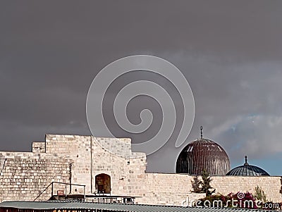 Silver dome on a grey sky background Stock Photo