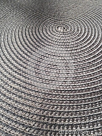 Silver embossed circle. Coil of rope. Stock Photo