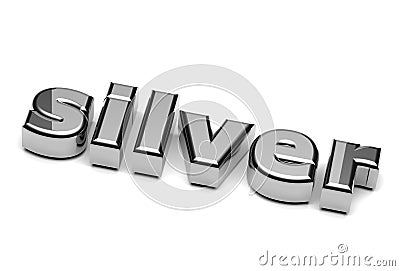 Silver English Word Stock Photo