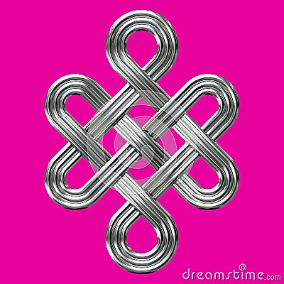 Silver eternal knot charm symbol Stock Photo