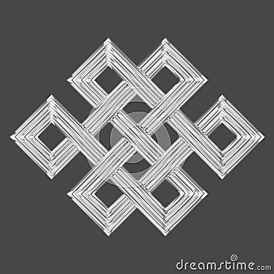 Silver eternal knot charm symbol Stock Photo