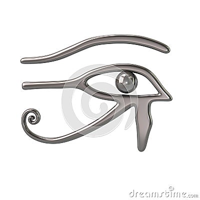 Silver Eye of Horus symbol Cartoon Illustration