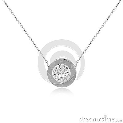 Silver fashion pendant isolated on white Stock Photo