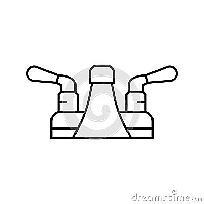 silver faucet water line icon vector illustration Vector Illustration