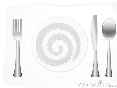 Silver flatware Vector Illustration