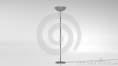 Silver floor lamp, electric light isolated on white background Stock Photo
