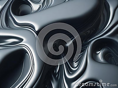 Silver fluid background Stock Photo