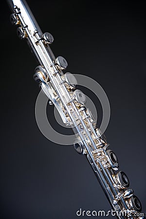 Silver Flute Stock Photo