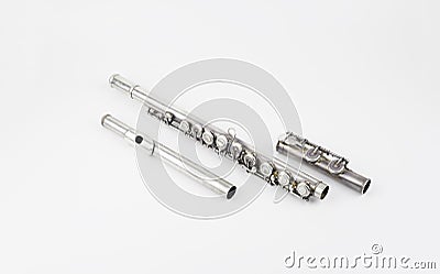 Silver flute Stock Photo