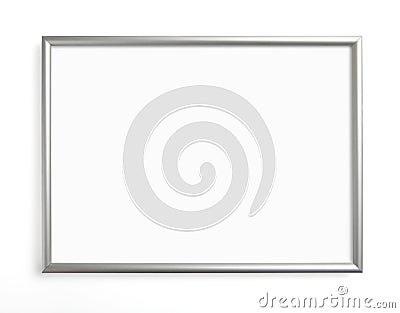 Silver frame for painting or picture on white background. Stock Photo