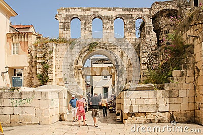 Silver Gate.Palace of the Emperor Diocletian.Split. Croatia Editorial Stock Photo