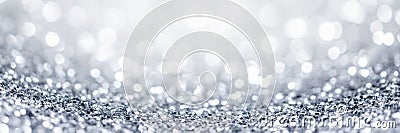 Silver Glitter Background Stock Photo