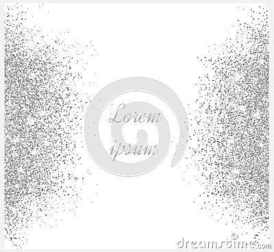 Silver glitter background. Silver sparkles on white background Stock Photo