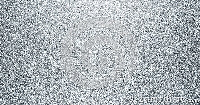 Silver glitter background with sparkling texture. Silver shimmering light, stars sequins sparks and glittering glow foil Stock Photo