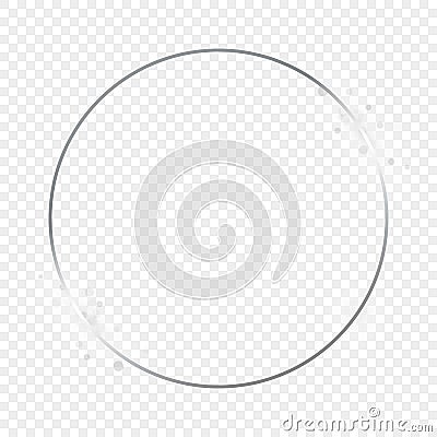 Silver glowing circle frame with sparkles Vector Illustration