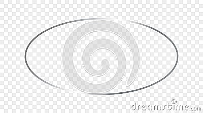 Silver glowing oval shape frame Vector Illustration
