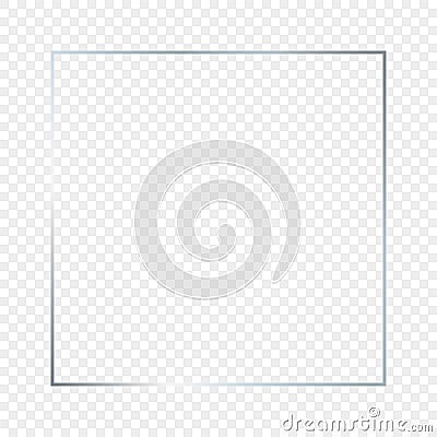 Silver glowing square frame Vector Illustration