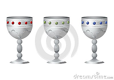 Silver goblet Vector Illustration