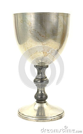 Silver goblet profile Stock Photo