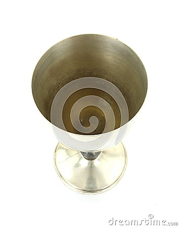 Silver goblet top view Stock Photo