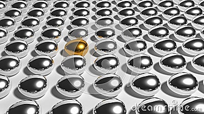 Silver and gold eggs Stock Photo