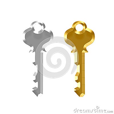 Silver and Gold Keys Stock Photo