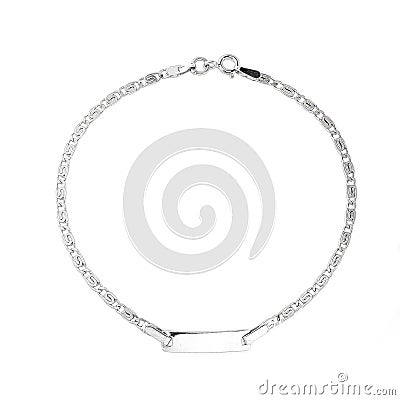 Silver gold pendant fragment necklace link chain on white backround isolated Stock Photo