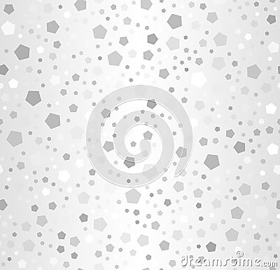 Silver gradient pentagon pattern. Seamless vector background Vector Illustration