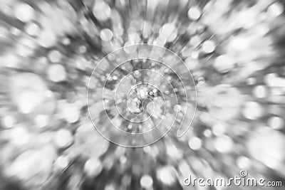 Silver grey bokeh zoom background Stock Photo